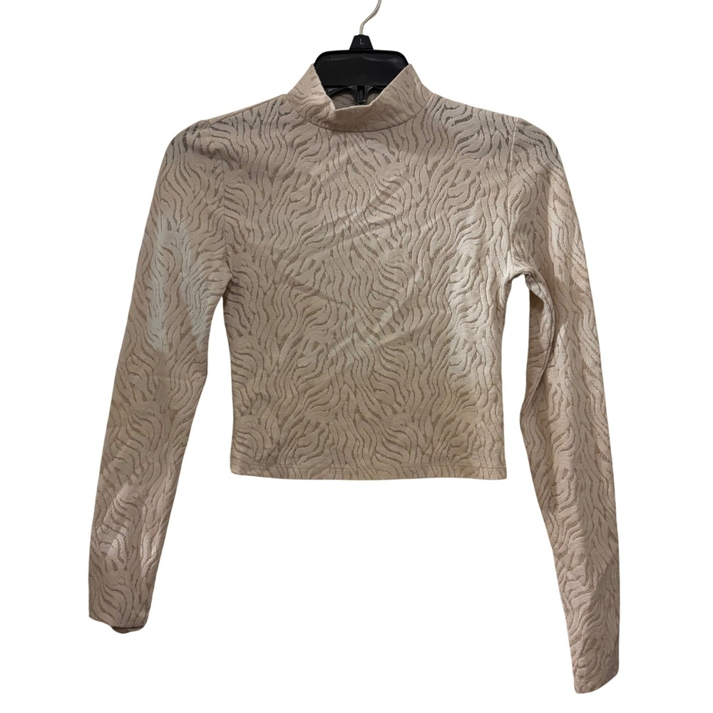 Babaton Women's XS Shapelace Mockneck‎ Long Sleeve Cream